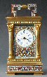 French mini carriage clock, cloisonné -enamel decorations, gilt case, date ca 1891.